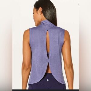 Lululemon twist & reach mock neck tank , heather edition aeon (Sz 4)